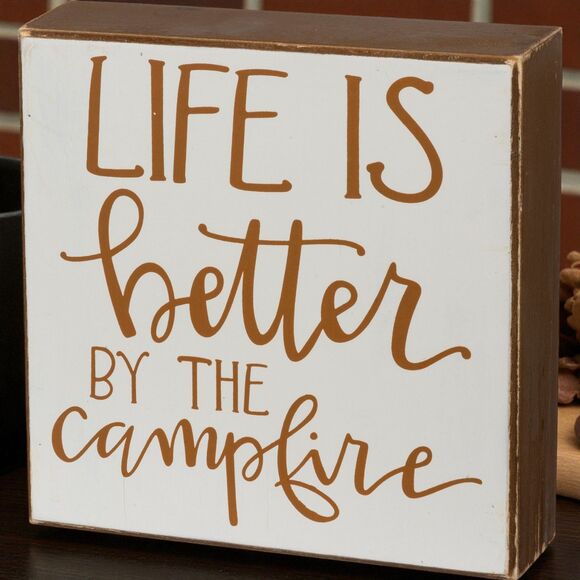 Life is Better by The Campfire Box Sign - Picture 3 of 3